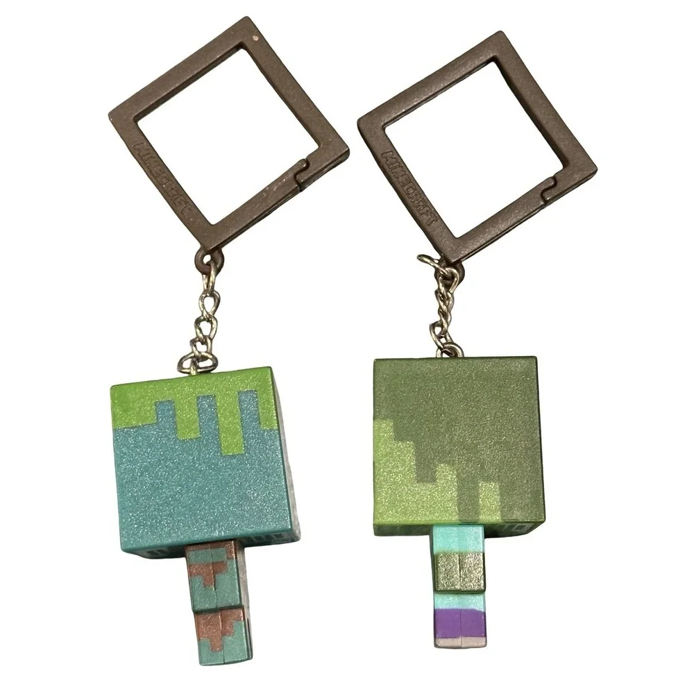 Minecraft Backpack Buddies Series 3 - Drowned &‎ Zombie Keychain Set